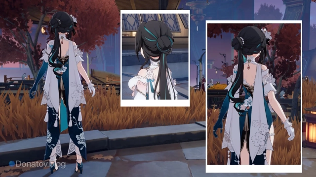 Обзор скина Жуань Мэй «Письмо с цветами сливы» со спины