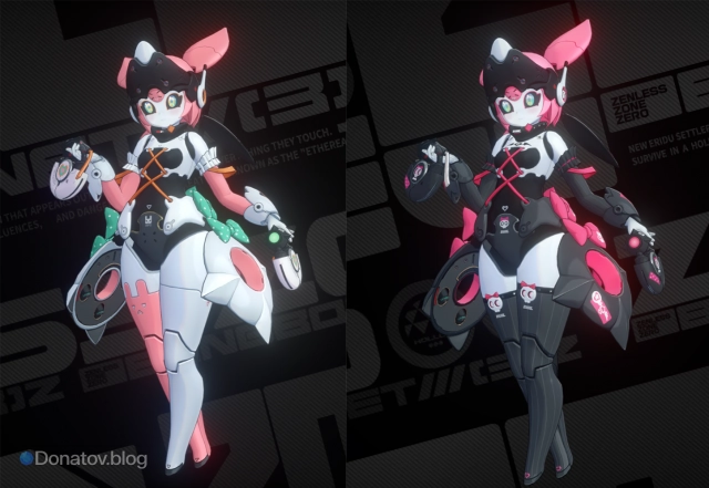 Сравнение скинов Арии в форме робота спереди