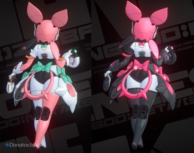 Сравнение скинов Арии в форме робота сзади