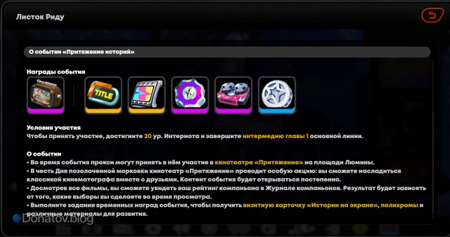 Награды за ивент «Притяжение историй»