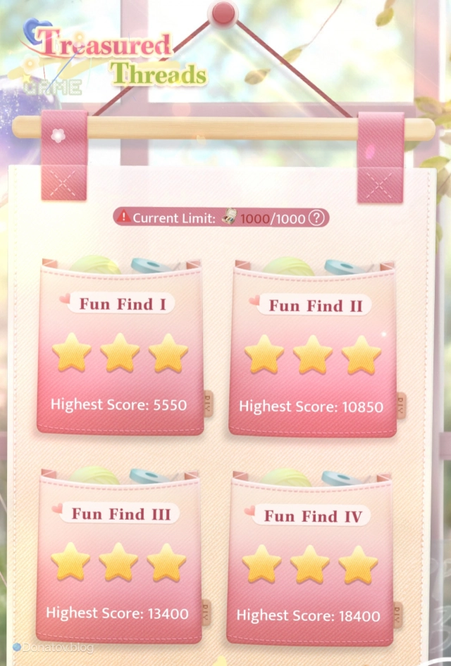 Мини-игра Treasured Threads в Love and Deepspace