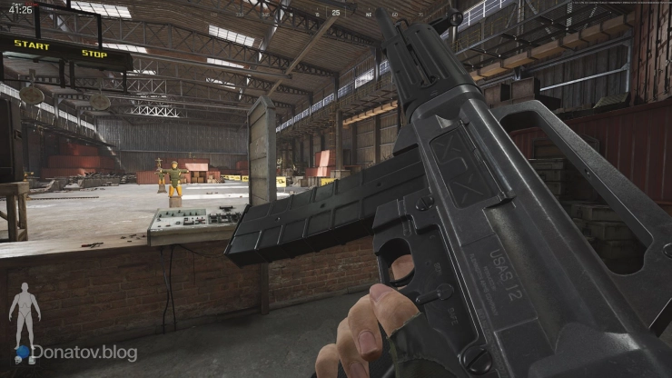 Дробовик USAS-12 на стрельбище