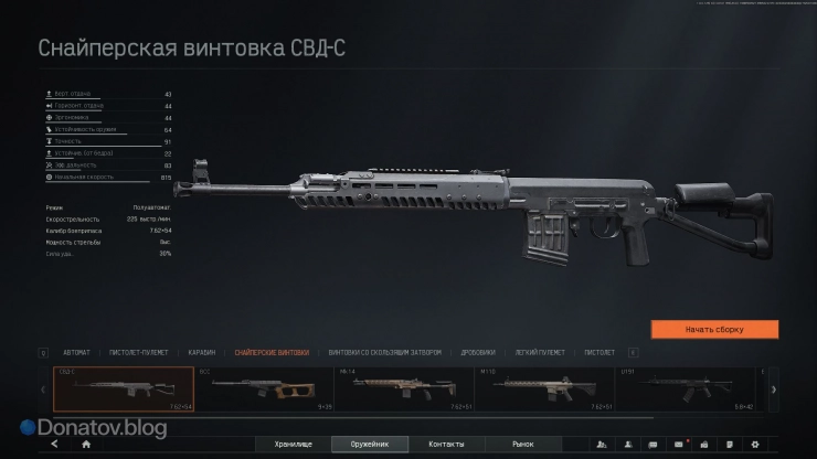 Параметры СВД-С в Arena Breakout: Infinite