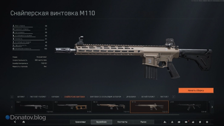 Параметры M110 в Arena Breakout: Infinite