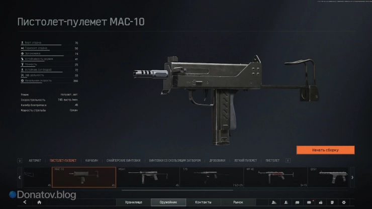 Параметры MAC-10 в Arena Breakout: Infinite