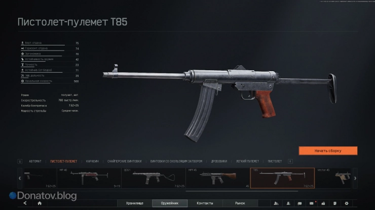 Параметры T85 в Arena Breakout: Infinite