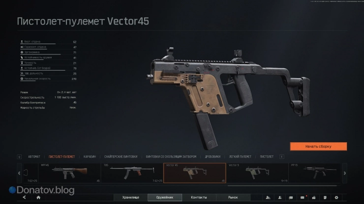 Параметры Vector 45 в Arena Breakout: Infinite