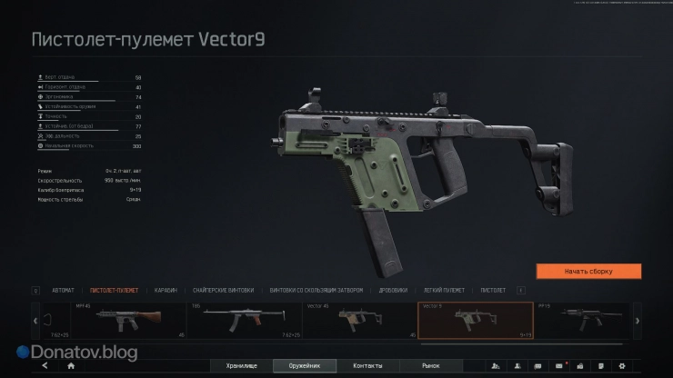 Параметры Vector 9 в Arena Breakout: Infinite