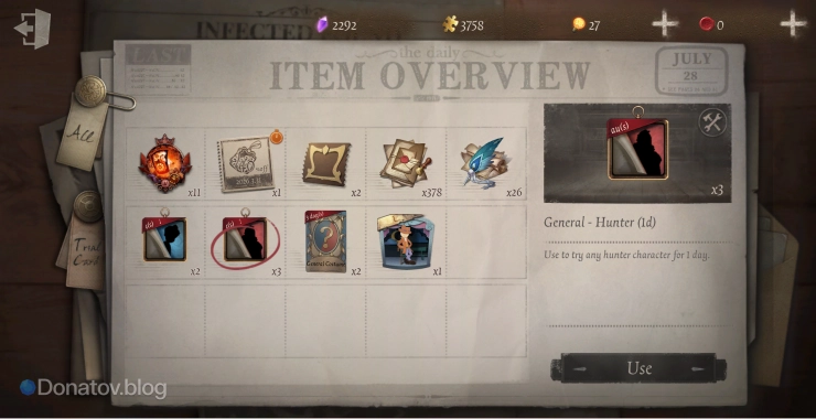 Карты разблокировки в Identity V