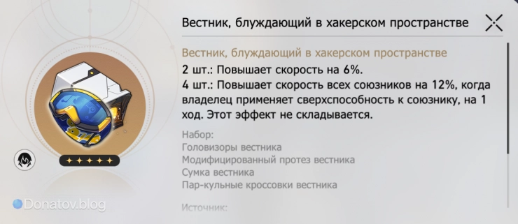 Набор «Вестник, блуждающий в хакерском пространстве» в Honkai: Star Rail
