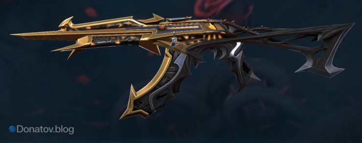 Чёрно-золотой Vandal «Чёрные шипы» в Valorant