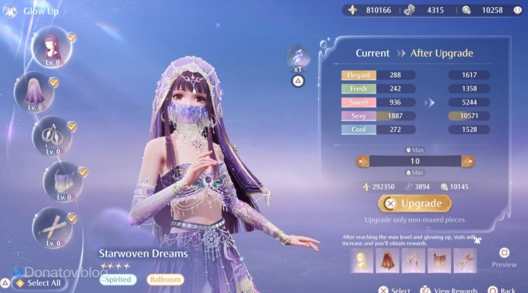 Прокачка аутфита в Infinity Nikki