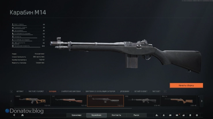 Параметры M14 в Arena Breakout: Infinite