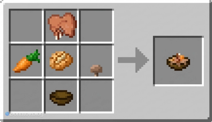 Рецепт тушёного кролика в Minecraft