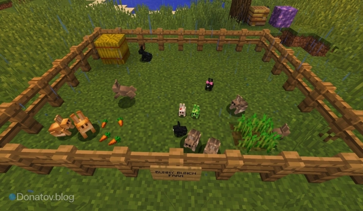 Загон с кроликами в «Майнкрафте»