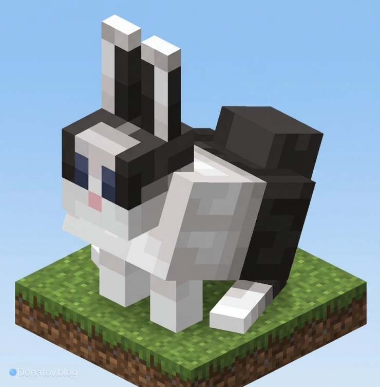 Кролик «Тост» в Minecraft