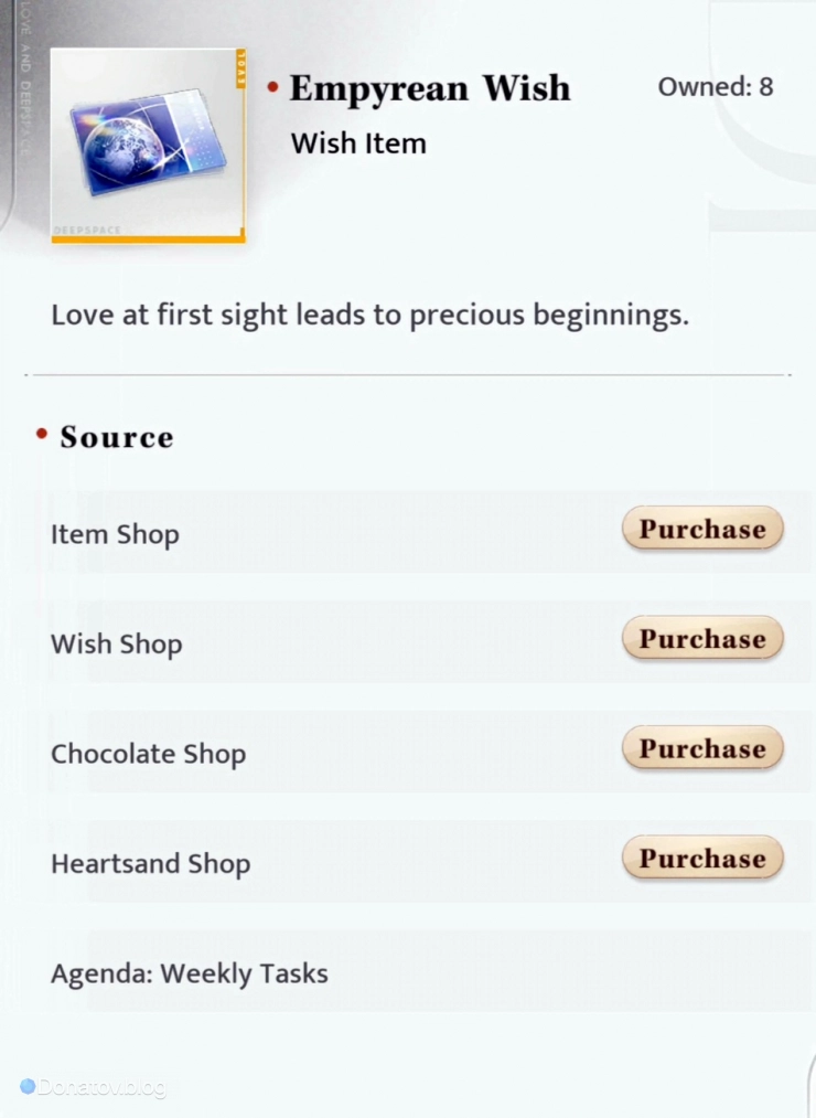 Варианты получения Empyrean Wish