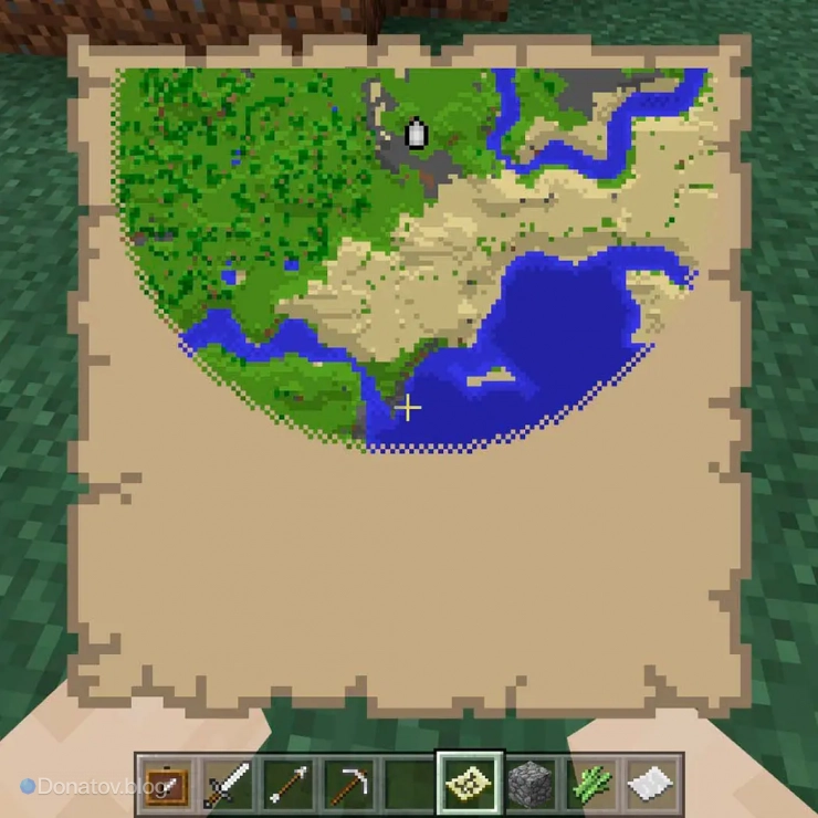 Открытый участок на карте в Minecraft