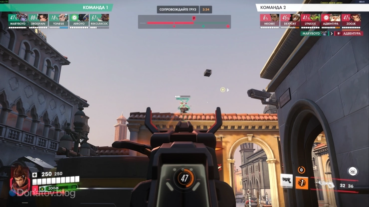 Подпрыгивающий над укрытием Батист получает критический урон