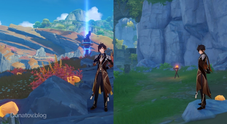 Кор ляпис в Разломе и рядом с боссом Океанид