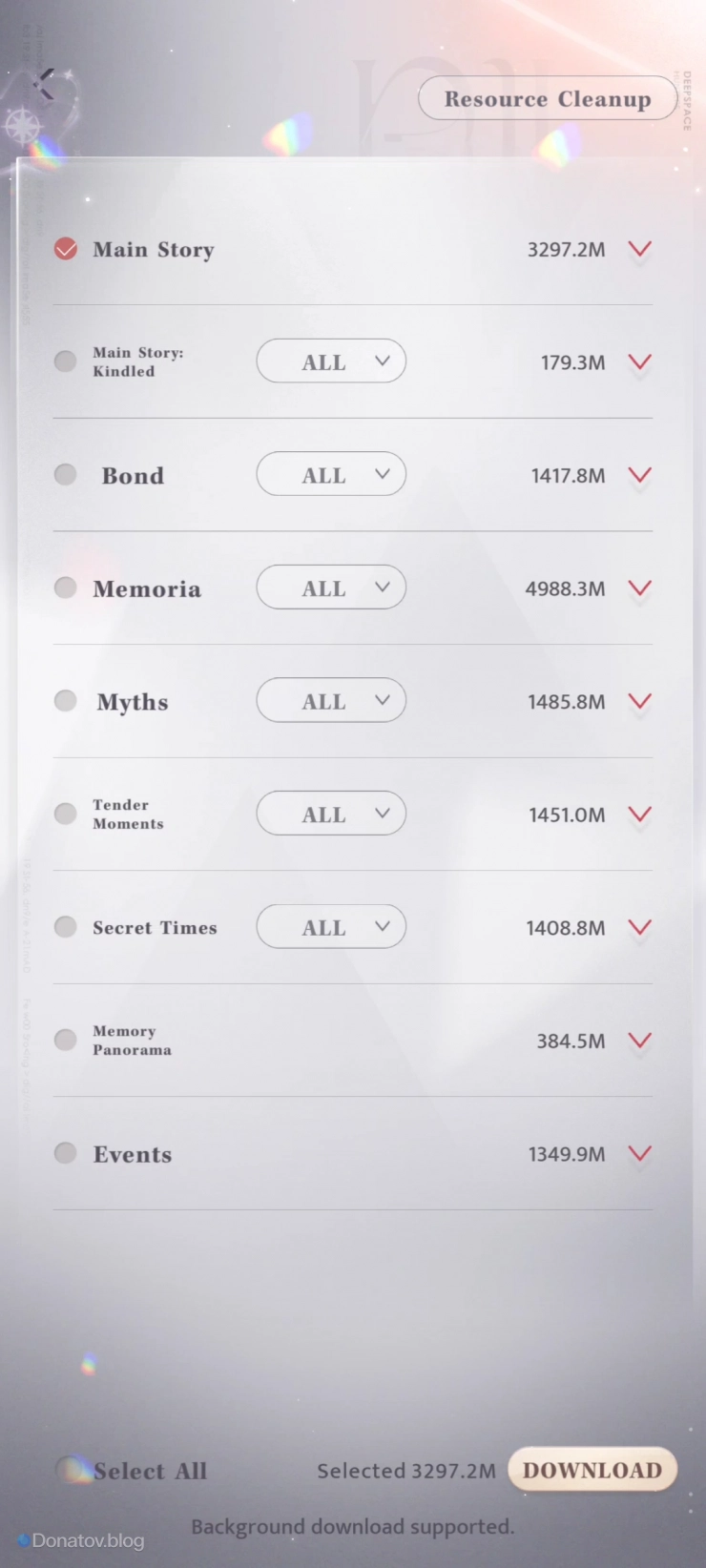 Скачивание файлов для Main Story