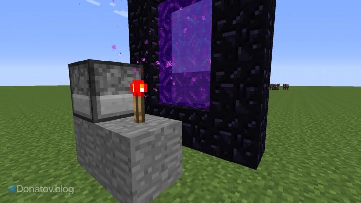 Активация портала через Раздатчик в Minecraft