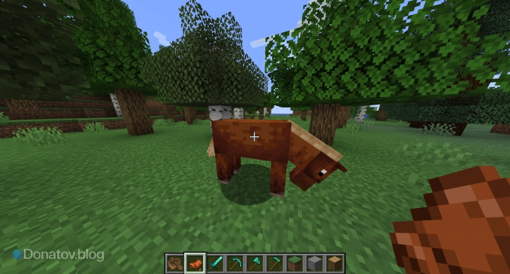 Установка седла на лошадь в Minecraft