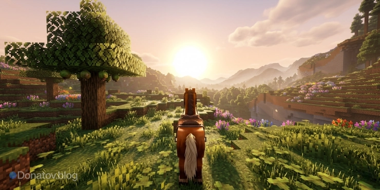 Лошадь с седлом в Minecraft