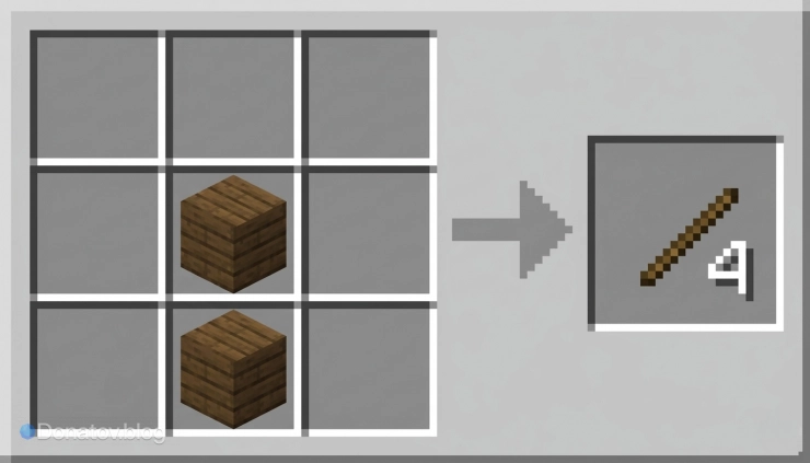 Крафт палок в Minecraft