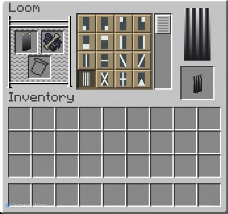 Интерфейс ткацкого станка в Minecraft