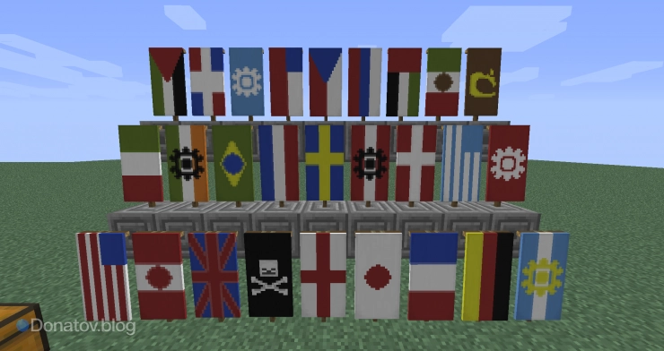 Флаги разных стран в Minecraft