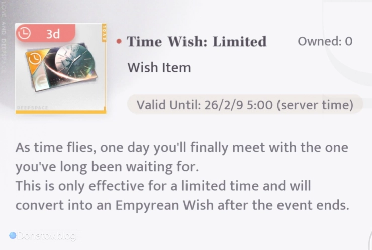 Time Wish: Limited