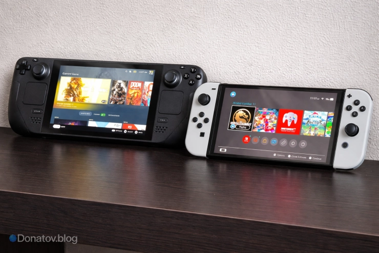 Steam Deck и Nintendo Switch рядом