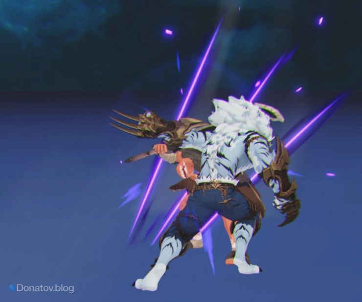 Пэк Юнхо «Белая грива» применяет «Когти монстра»