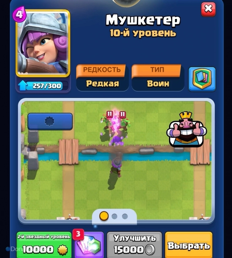 Карта Мушкетёр 10 уровня — до максимального 16 уровня ещё далеко
