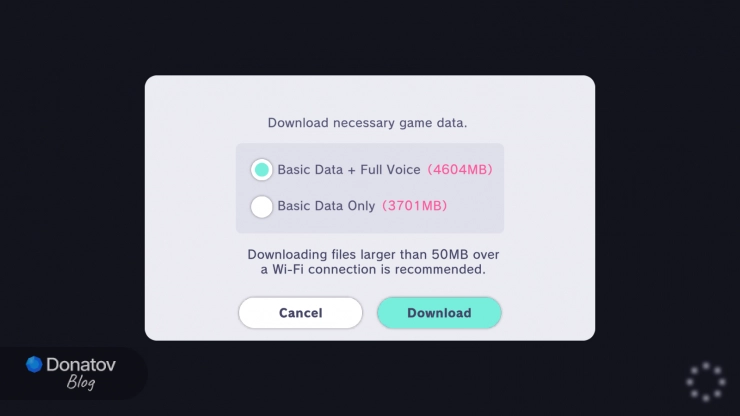 Выбор вариантов загрузки данных в Colorful Stage: Basic Data или + Full Voice