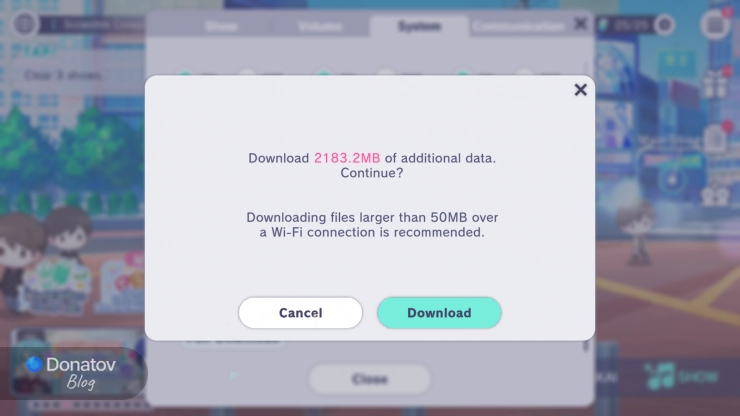 Подтверждение загрузки файлов персонажей — 2183,2 МБ