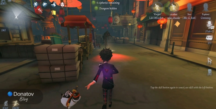 Акробат скрывается от охотника