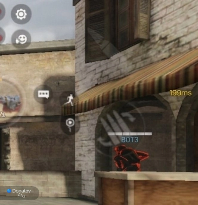 Значок высокого пинга (в мс) в углу экрана во время матча