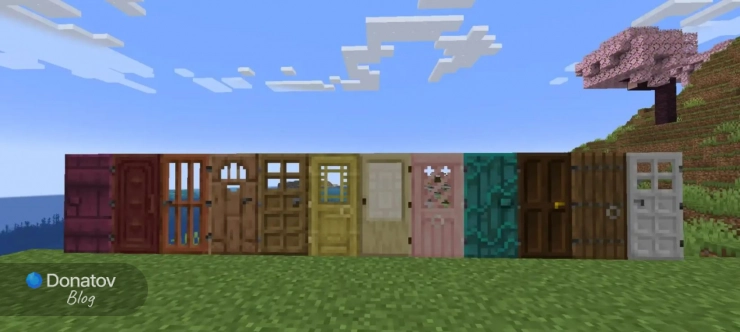 Разные виды дверей в Minecraft