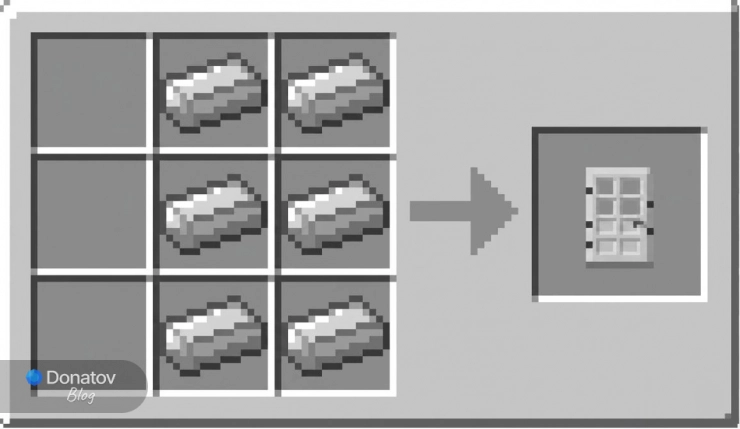 Крафт железной двери в Minecraft