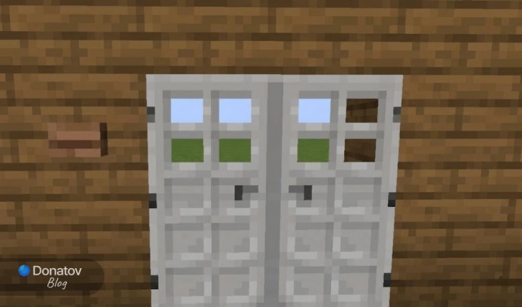 Железные двери с кнопкой в Minecraft