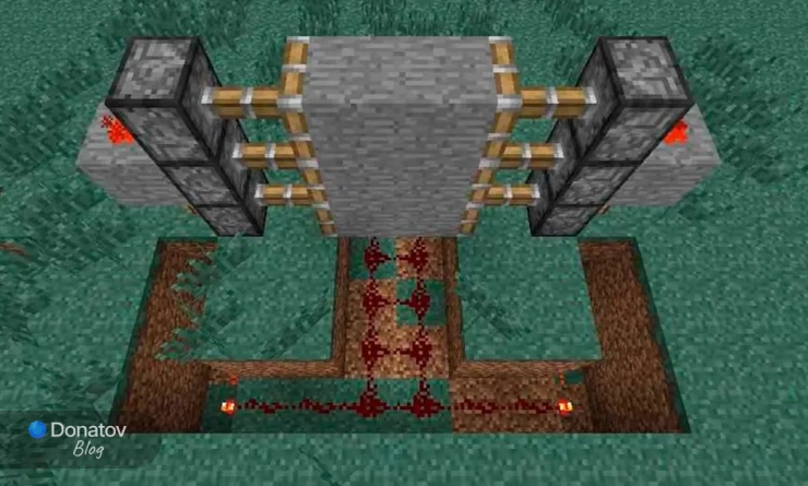 Поршневые двери в Minecraft