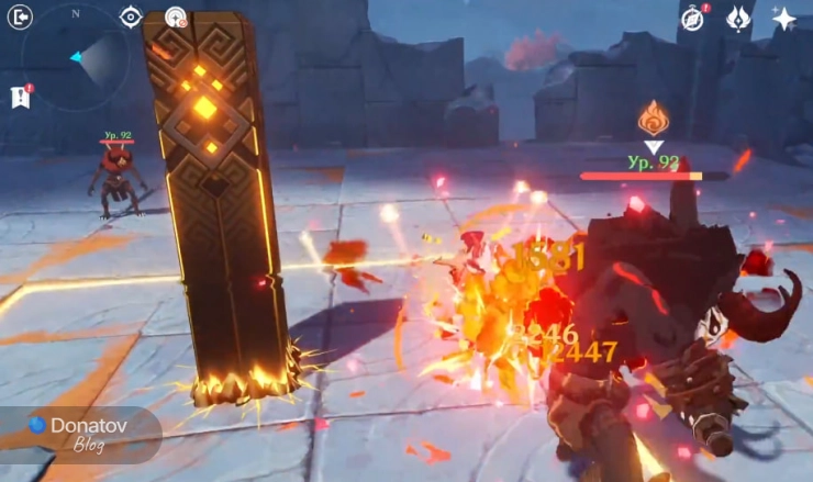 Бой с хиличурлами