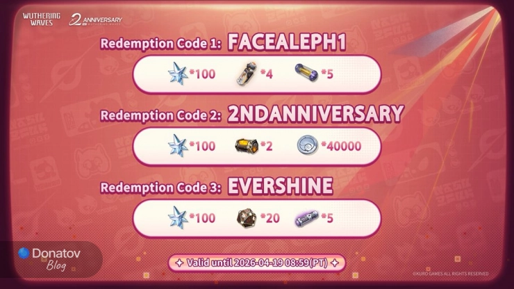 Промокоды со стрима версии 3.3 Wuthering Waves