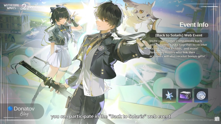 Ивент для возвращающихся в игру Back to Solaris в версии 3.3 Wuthering Waves