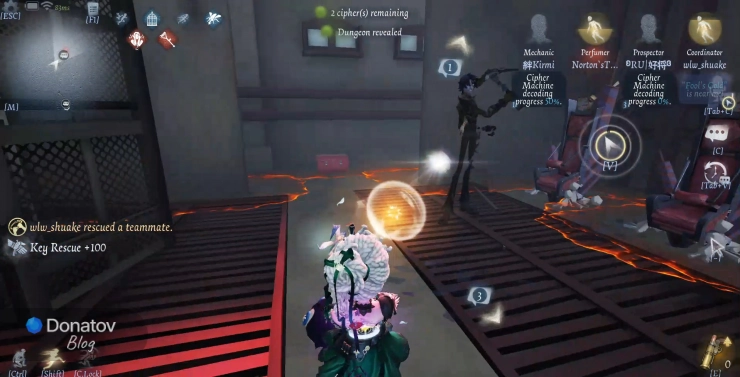 Координатор в Identity V стреляет в ханта