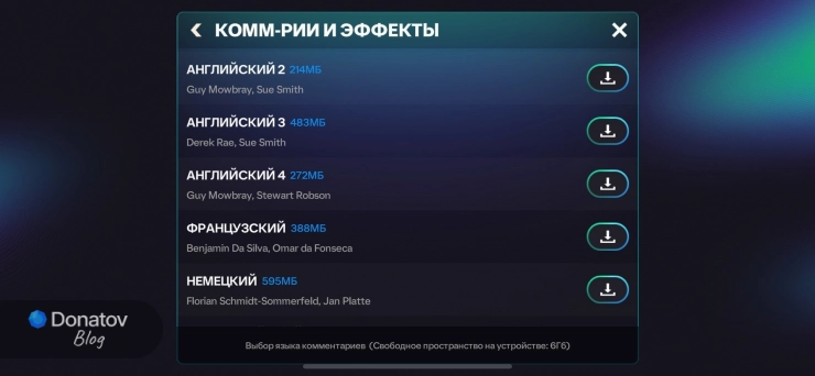 Список комментаторов в FC Mobile: несколько вариантов английского, французский, немецкий