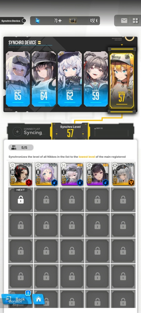 Система Synchro Device в Goddess of Victory: NIKKE