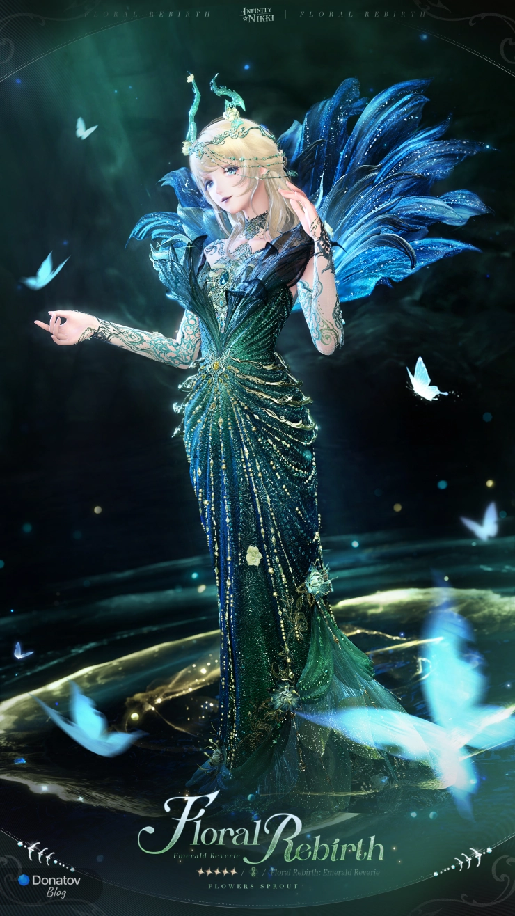 Floral Rebirth: Emerald Reverie